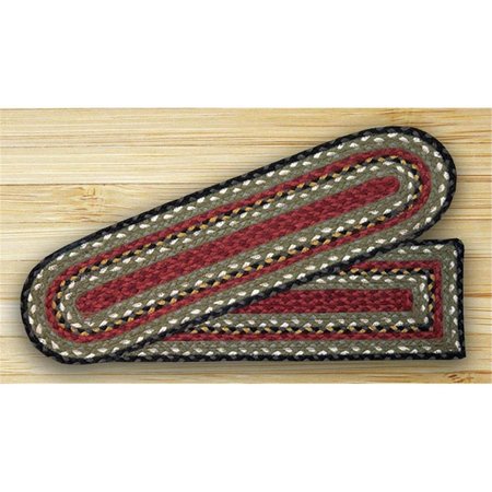 EARTH RUGS Burgundy-Olive-Charcoal Oval Stair Tread 19-338